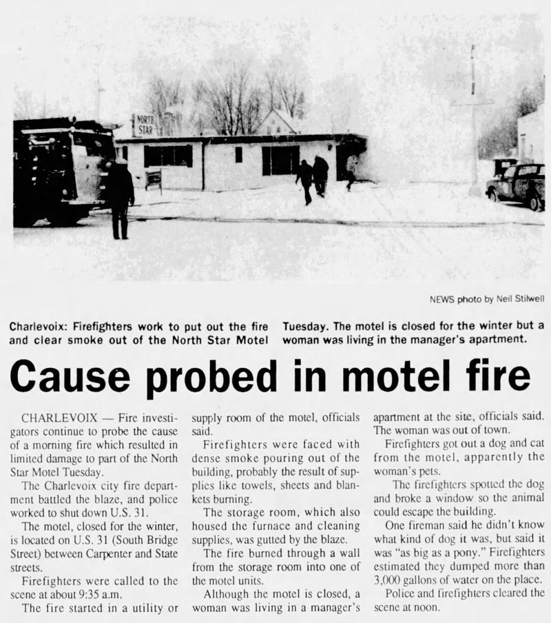 North Star Motel - Feb 27 1991 Article On Fire